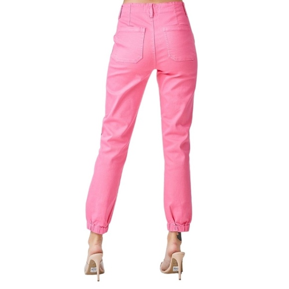 Pink High Rise Jogger Jeans - Picture 3 of 4